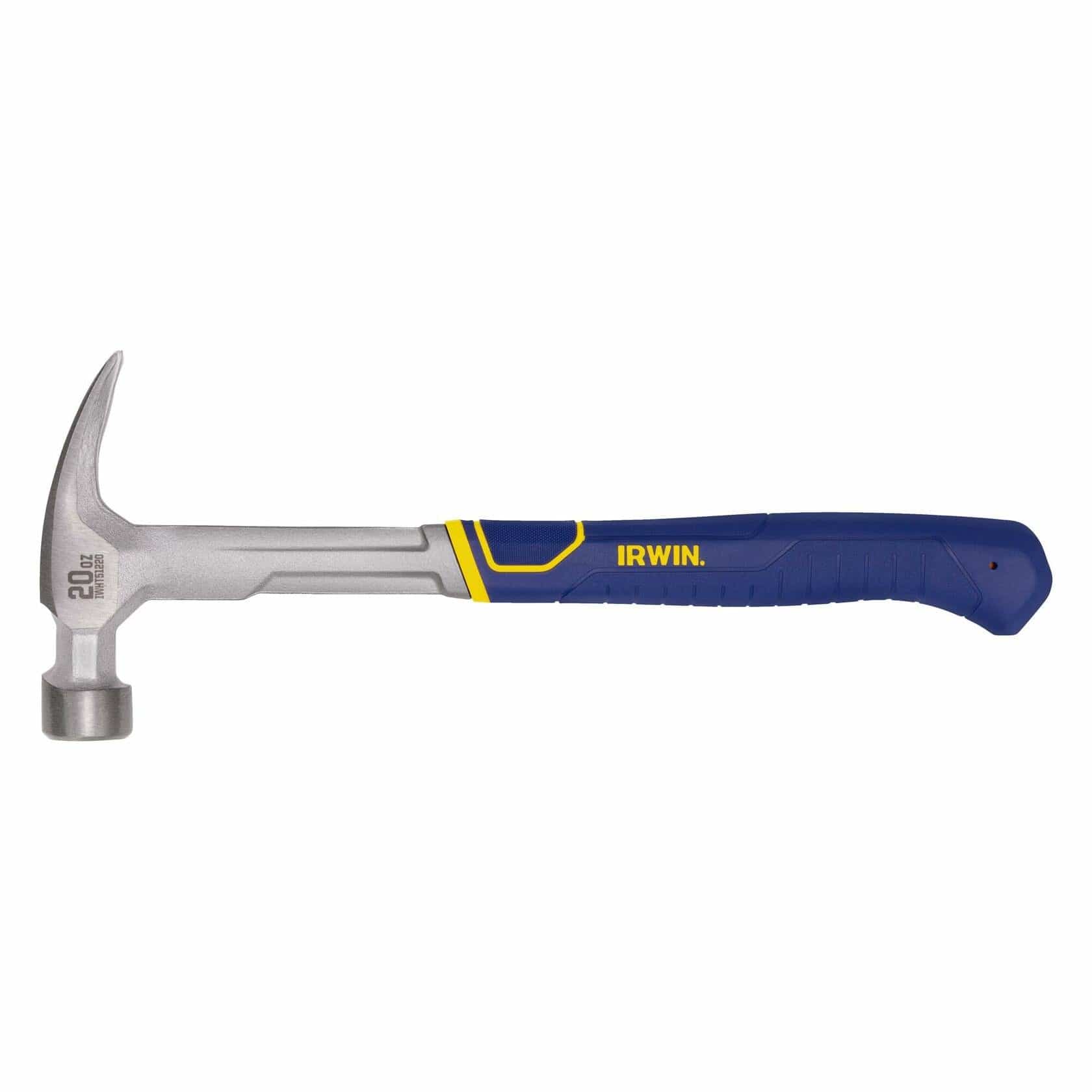 IRWIN 20 OZ Rip Claw Hammer with ergonomic textured grip and solid forged steel construction for durable use