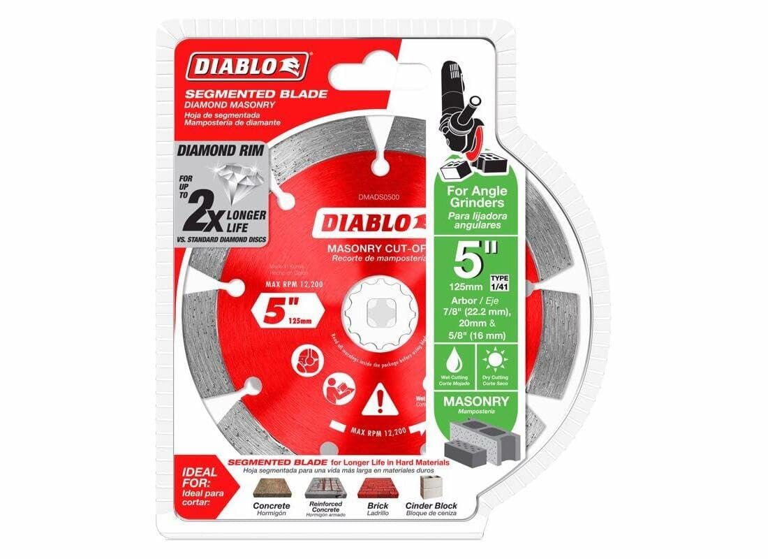 Diablo segmented blade packaging with red and white design on a white background