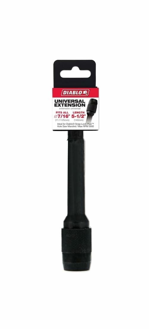 Diablo 5-1/2 Inch Universal Quick-Change Extension with 7/16 Inch Hex Shank for Snap-Lock Plus Hole Saw Mandrels