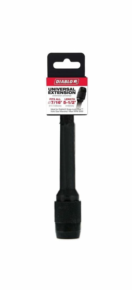 Diablo 5-1/2 Inch Universal Quick-Change Extension with 7/16 Inch Hex Shank for Snap-Lock Plus Hole Saw Mandrels