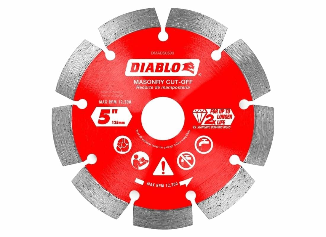 Diablo masonry cut-off blade on a white background