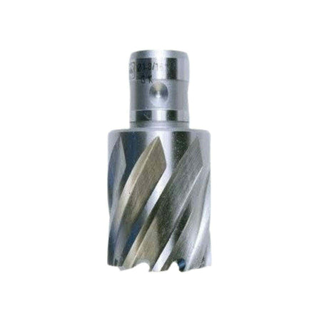 Metal drill bit on a white background