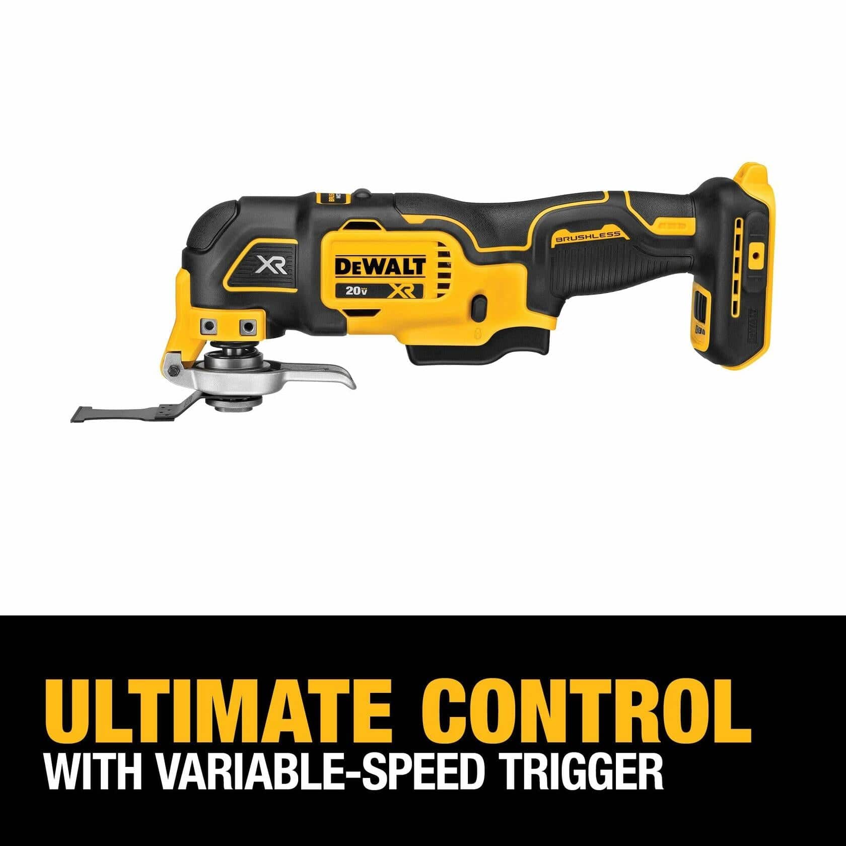 DEWALT 20V MAX XR Brushless Oscillating Multi-Tool DCS356B 3-Speed Quick-Change Cordless Bare Tool with variable-speed trigger