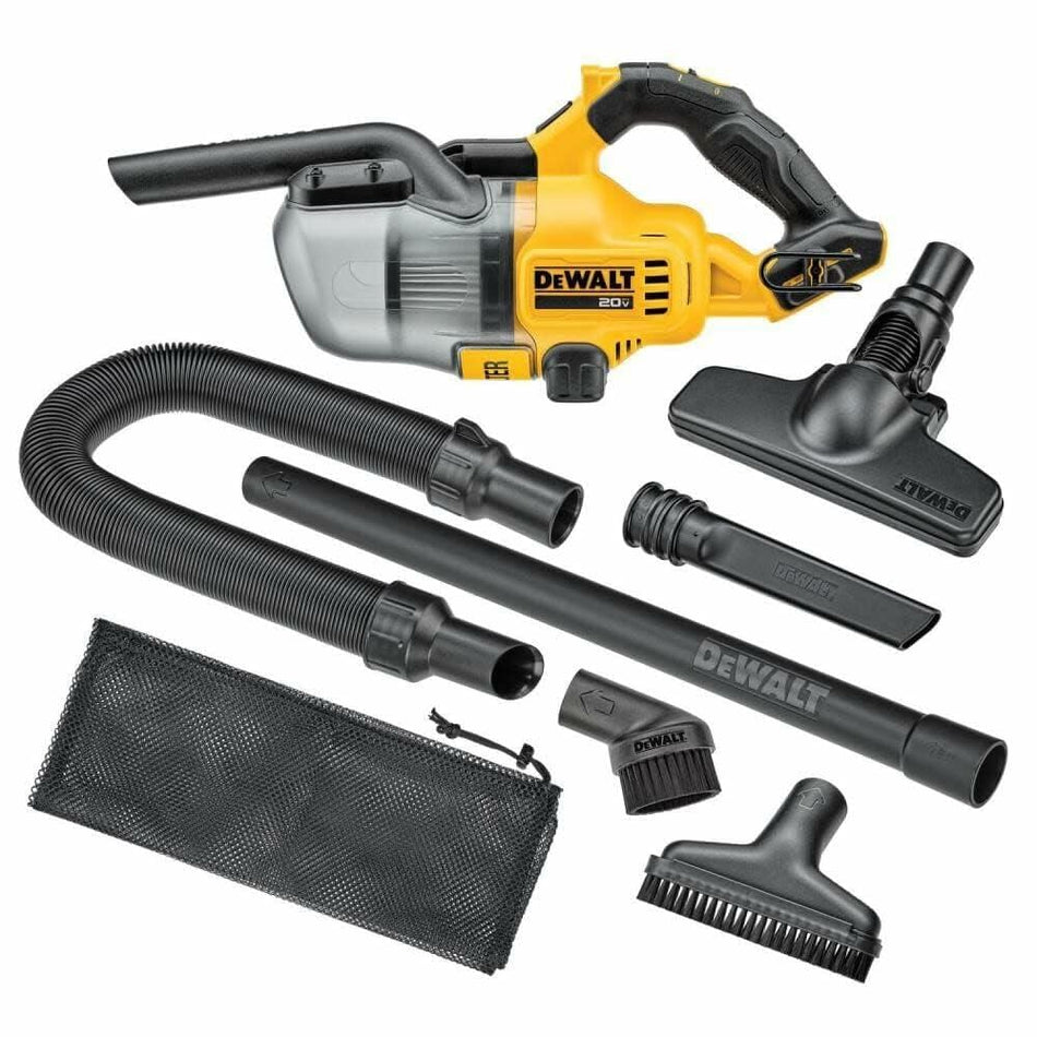 DEWALT 20V MAX Cordless Handheld Dry Vacuum with HEPA Filtration, LED Light, and Multiple Cleaning Attachments