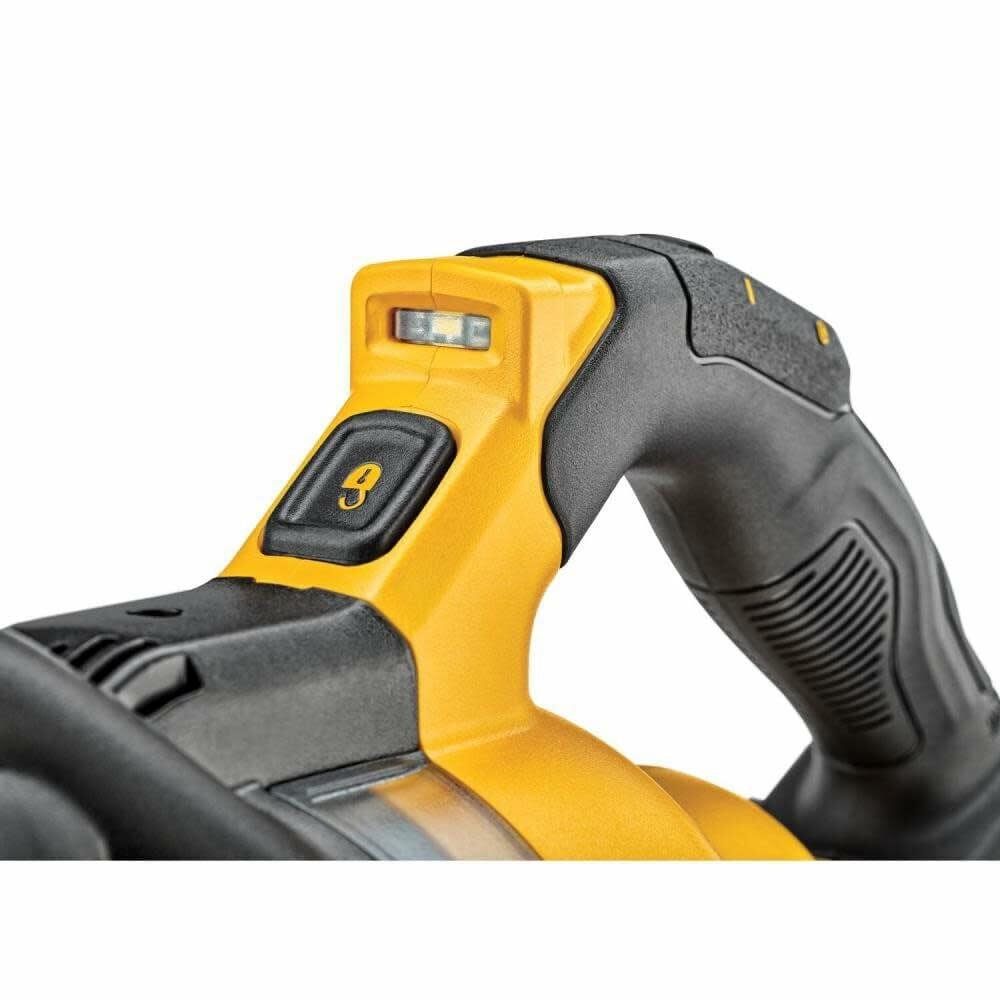 DEWALT 20V MAX Cordless Handheld Dry Vacuum handle with LED light and ergonomic grip for jobsite cleanup