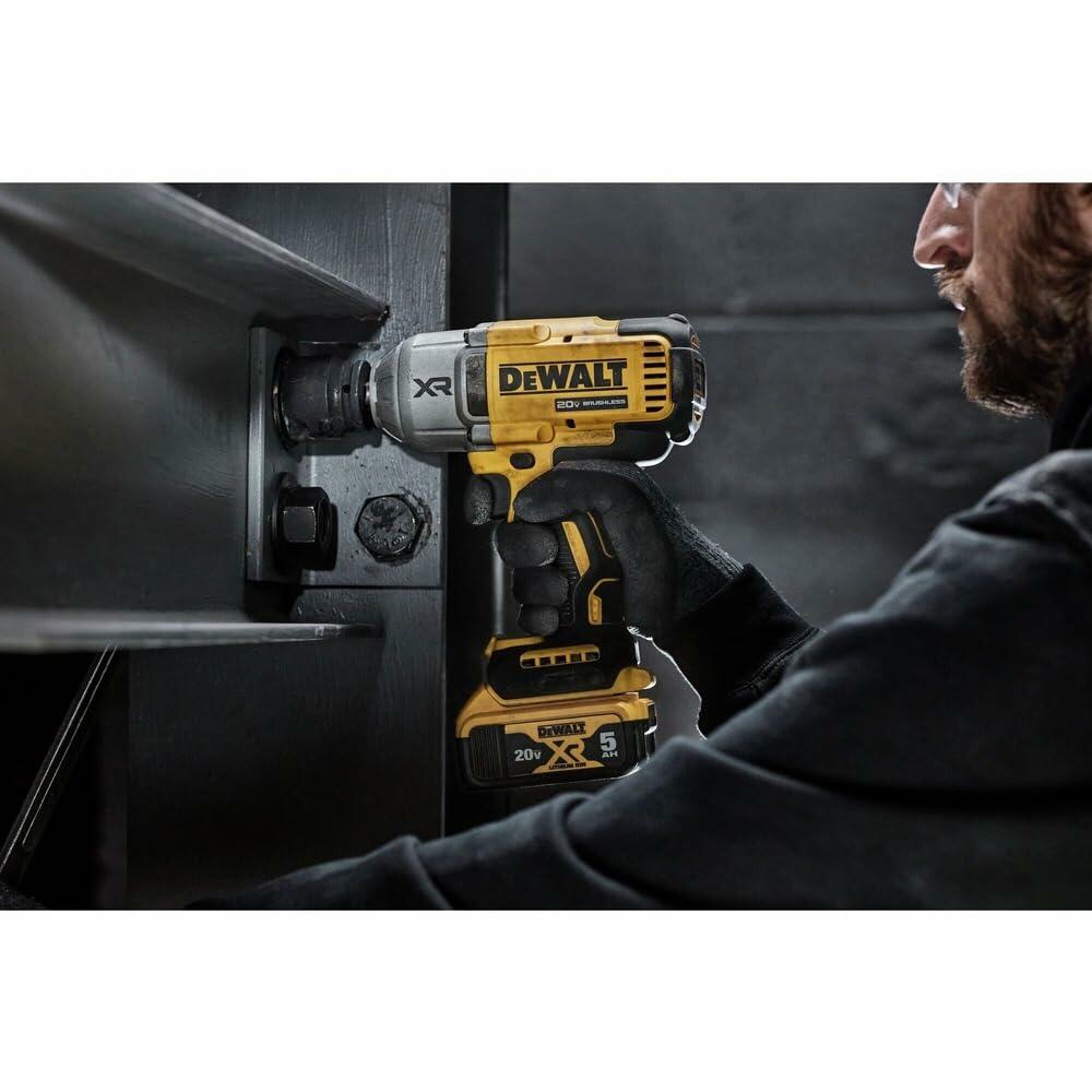 DeWalt 20V MAX XR 1/2 in. High Torque Cordless Impact Wrench with Hog Ring Anvil and Brushless Motor in use