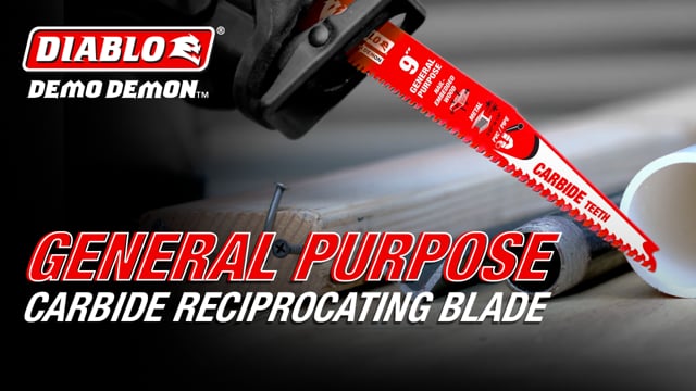 Diablo General Purpose Carbide Reciprocating Blade promotional how to video