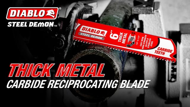 Diablo's Thick Metal Carbide Reciprocating Blade promotional how to video
