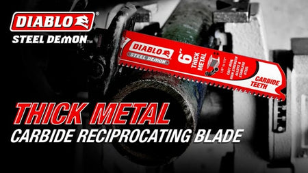 Diablo's Thick Metal Carbide Reciprocating Blade promotional how to video