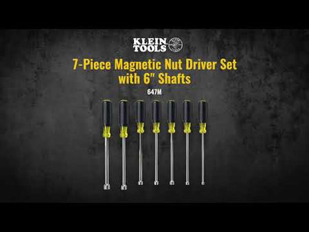 Nut Driver Set, Magnetic Nut Drivers, 6-Inch Shafts, 7-Piece (647M) promotional how to video
