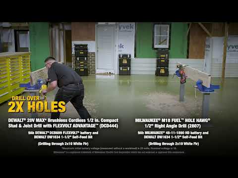 DEWALT 20V MAX* Stud & Joist Drill with FLEXVOLT ADVANTAGE™ Head-to-Head vs promotional how to video
