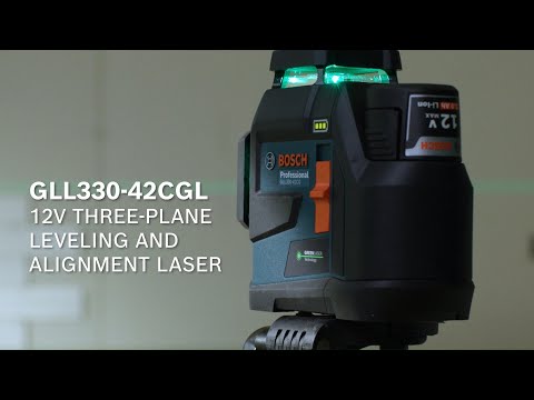 Bosch GLL330-42CGL: 12V Max 360⁰ Connected Green-Beam Three-Plane Leveling and Alignment Laser promotional video