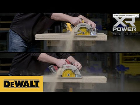 DEWALT Power Detect Circular Saw Comparison - DEWALT DCS574 / Milwaukee 2631 promotional video