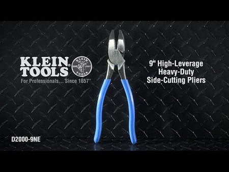Klein 9'' (229 mm) High-Leverage Side-Cutting Pliers - Heavy-Duty Cutting promotional how to video