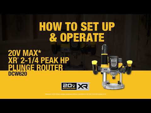 How to Set-up and Use the DEWALT 20V MAX* XR® Brushless Cordless 2-1/4 Peak HP Plunge Router DCW620 promotional video