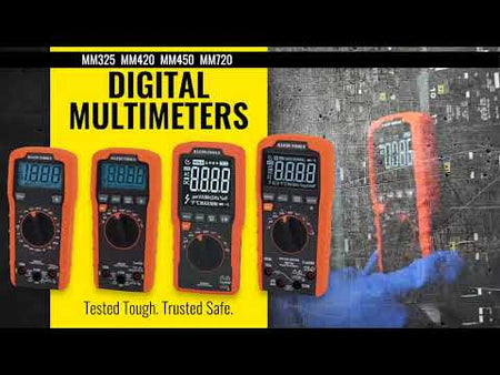 Klein Tools Digital Multimeters (MM325, MM420, MM450, MM720) promotional video