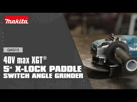 40V max XGT® Brushless Cordless 5" X-LOCK Paddle Switch Angle Grinder, with Electric Brake (GAG13) promotional video