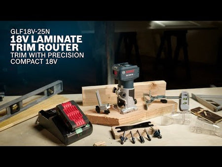 Bosch GLF18V-25: 18V Laminate Trim Router promotional video