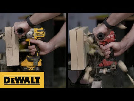 DEWALT Power Detect Hammer Drill/Driver Comparison-Self Feed Bit - DEWALT DCD998 and Milwaukee 2804 promotional how to video