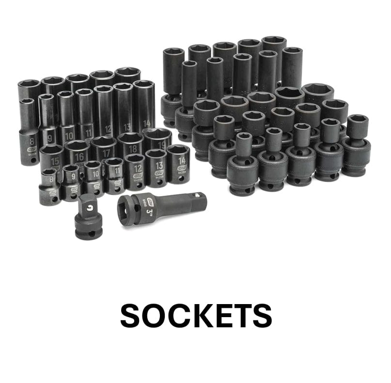 Set of sockets on a white background with 'SOCKETS' text below.