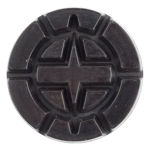 Husqvarna DT 3 HX grey diamond transitional puck with grooved segment channels for scratch removal on hard concrete floors.