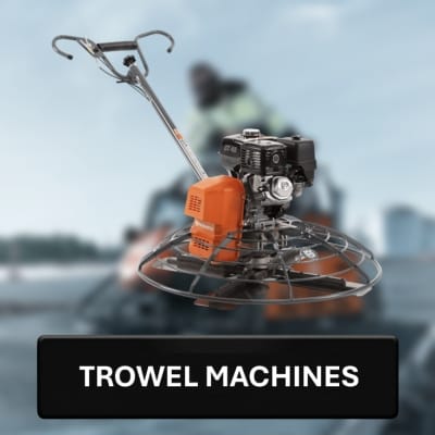 Trowel machine with a blurred background and 'Trowel Machines' text overlay.