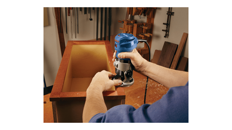 Additional image of palm router in use 