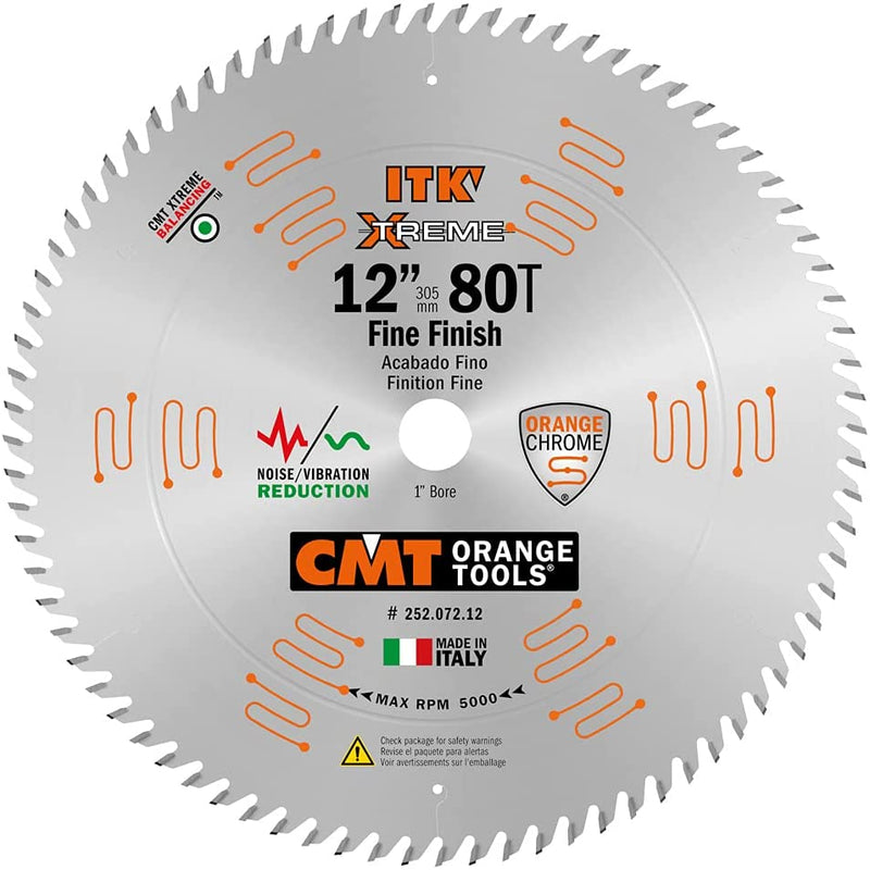 Load image into Gallery viewer, CMT 252.072.12 ITK Industrial Fine Cut-Off Saw Blade, 12-Inch x 72 Teeth 1FTG+2ATB Grind with 1-Inch Bore
