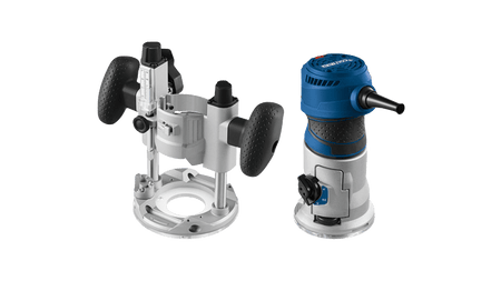 Back view of palm router and base