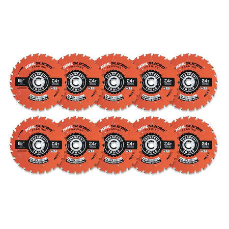 Crescent 7-1/4" x 24T NailSlicer™ Framing Circular Saw Blade shown as 10 pack.