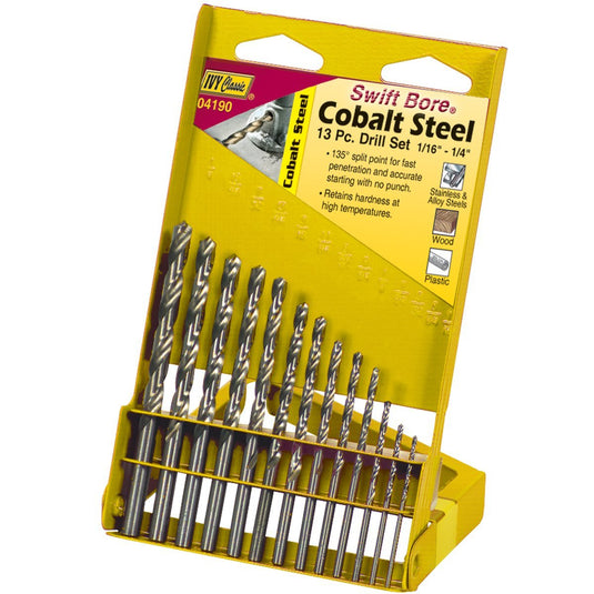 IVY Classic Swift Bore® Cobalt Steel 13 Pc. Drill Set