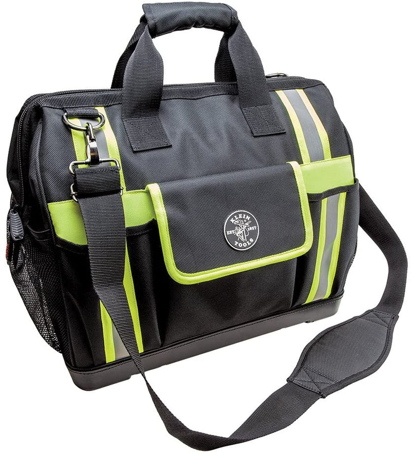 Load image into Gallery viewer, Klein Tool Bag, Tradesman Pro™ High-Visibility Tool Bag, 42 Pockets, 16-Inch 55598
