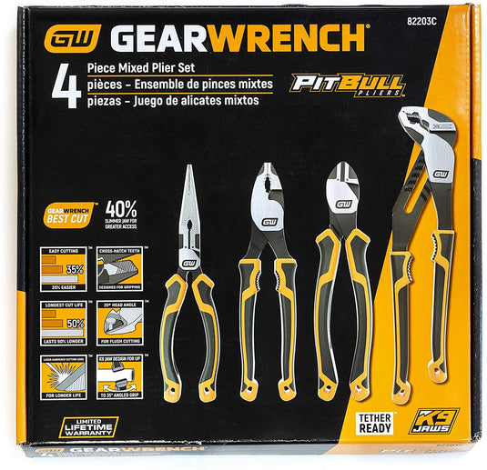 GearWrench 4pc Pitbull Dual Material Mixed Plier Set