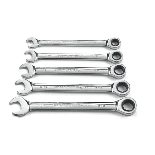 Gearwrench 5 Pc. 72-Tooth 12 Point Ratcheting Combination SAE Wrench Set