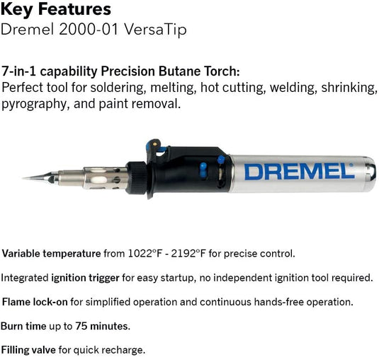 Dremel VersaTip Precision Butane Torch Portable Micro Torch Mini Welder