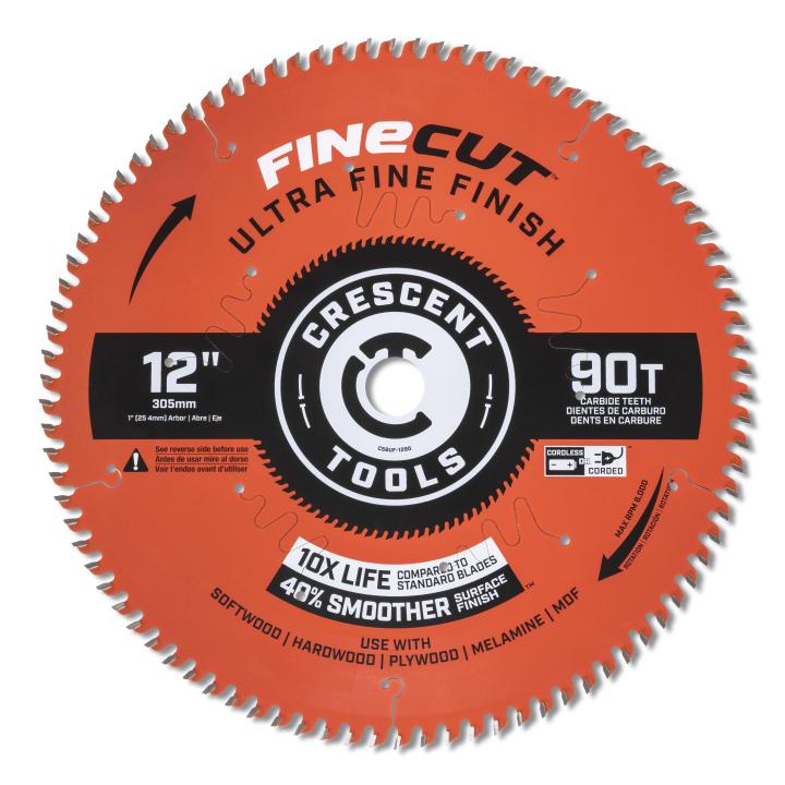 Image of Crescent 12" x 90T FineCut™ Ultra Fine Finishing Circular Saw Blade. 
This is a long, golden-colored twist drill bit with a continuous spiral flute along its length and a sharp, faceted tip. The smooth, cylindrical shank at one end has "IVY Classic" branding printed on it.