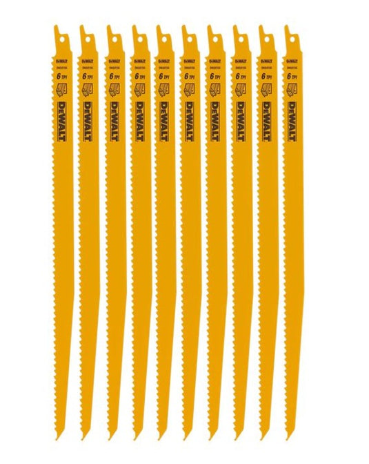 DeWalt 12" x 6TPI Reciprocating Saw Blades (10 Pack)