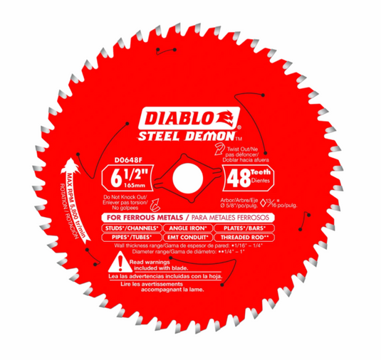 Diablo 6-1/2" x 48T Ferrous Metal Cutting Saw Blade