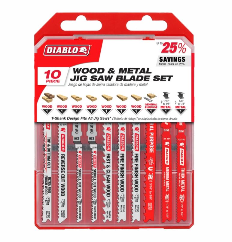Load image into Gallery viewer, Diablo 10 Pc T‑Shank Jig Saw Blade Set for Wood &amp; Metal

