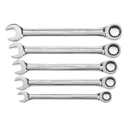 GearWrench 5 Pc. 72-Tooth 12 Point Ratcheting Combination Metric Wrench Set