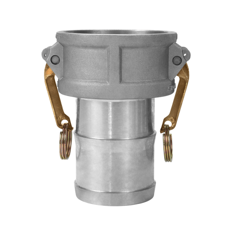 SealFast 4" Aluminum Female Coupler x Shank Cam & Groove Coupling with Buna-N gasket, industrial hose fitting.