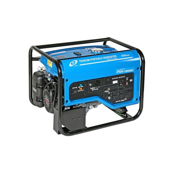 A strong metal box surrounding the important parts. This box has thick bars you can feel all around. One side has a smooth, powerful engine that will vibrate when it's working. On another side, there's a panel with holes where you can plug in your tools. This whole machine is built to be tough and give steady power.