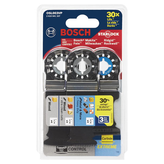 Bosch 3Pc Starlock® Oscillating Multi-Tool Accessory Blade Set