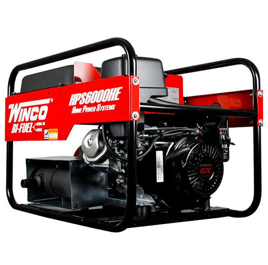 Winco 6000W Bi-Fuel Single-Phase Portable Generator - Honda Engine
