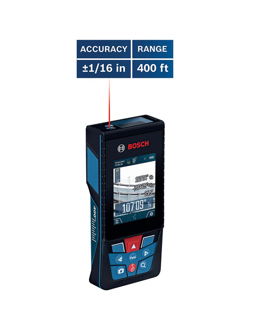 BOSCH GLM400CL Blaze Outdoor Bluetooth Connected, 400 ft Laser Measure with Camera